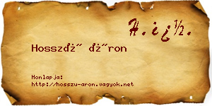 Hosszú Áron névjegykártya